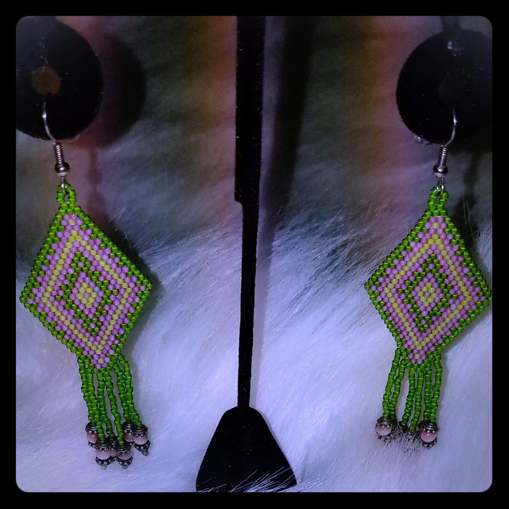 Hand beaded earrings